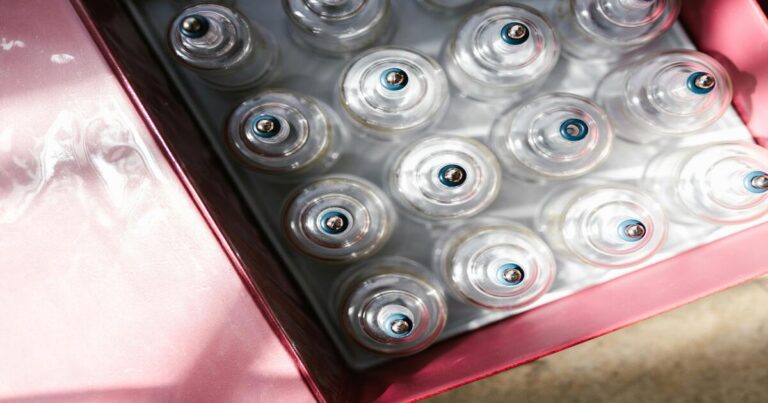 a close-up view of a set cupping jars ready for a hijama detox session