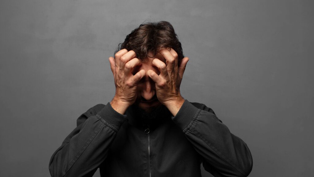 man dealing with depression